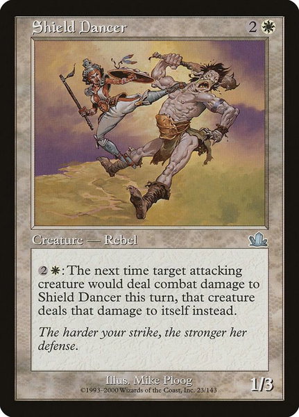 Shield Dancer trading card from Prophecy Shield Dancer - Prophecy Magic: The Gathering trading card