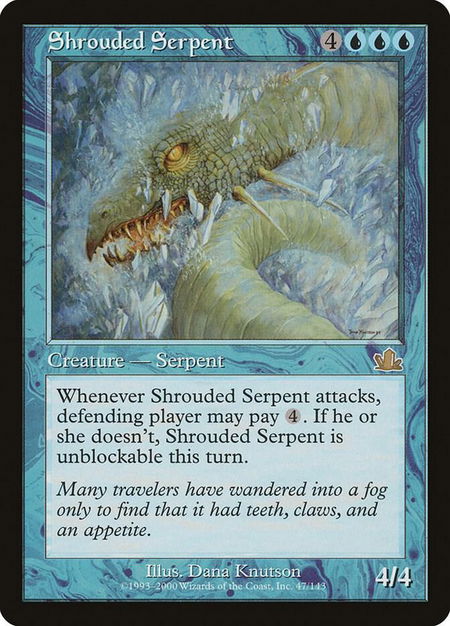 Shrouded Serpent - Prophecy Magic: The Gathering trading card