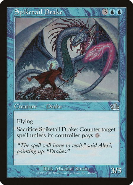 Spiketail Drake - Prophecy Magic: The Gathering trading card