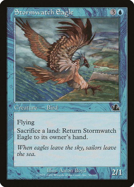 Stormwatch Eagle trading card from Prophecy Stormwatch Eagle - Prophecy Magic: The Gathering trading card