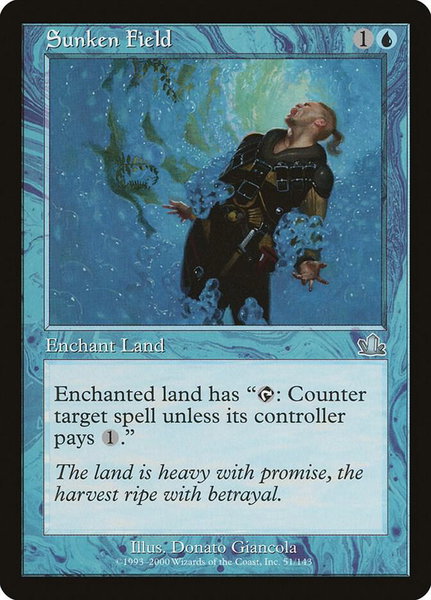Sunken Field - Prophecy Magic: The Gathering trading card