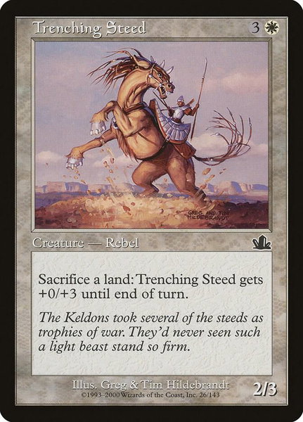 Trenching Steed trading card from Prophecy Trenching Steed - Prophecy Magic: The Gathering trading card
