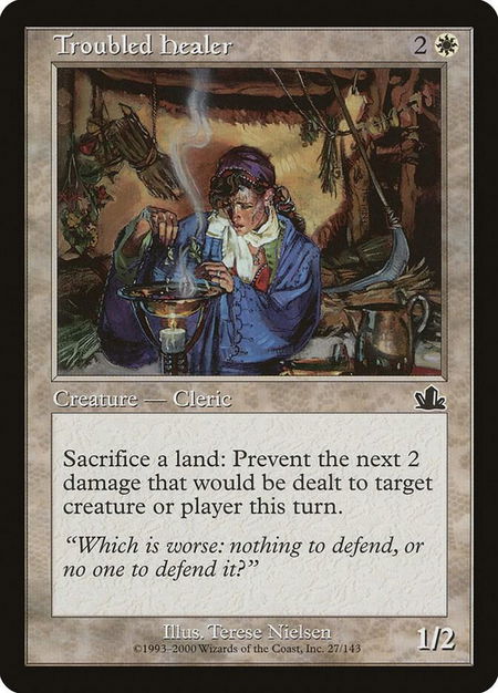 Troubled Healer - Prophecy Magic: The Gathering trading card