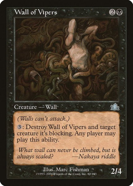 Wall of Vipers trading card from Prophecy Wall of Vipers - Prophecy Magic: The Gathering trading card