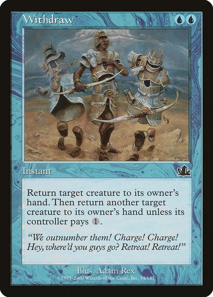 Withdraw trading card from Prophecy Withdraw - Prophecy Magic: The Gathering trading card