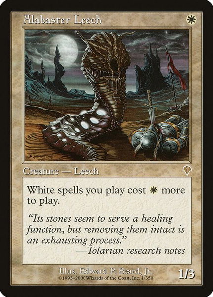 Alabaster Leech trading card from Invasion Alabaster Leech - Invasion Magic: The Gathering trading card