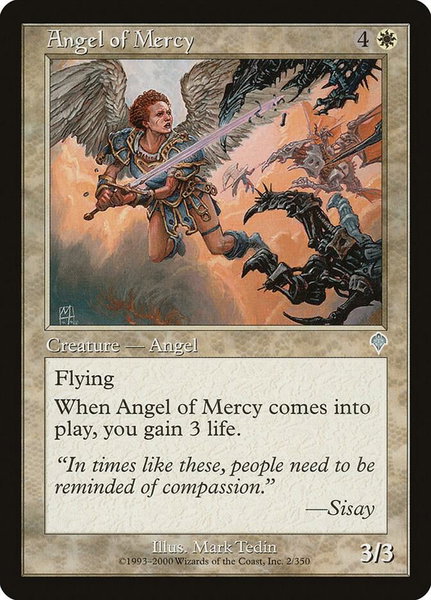 Angel of Mercy trading card from Invasion Angel of Mercy - Invasion Magic: The Gathering trading card