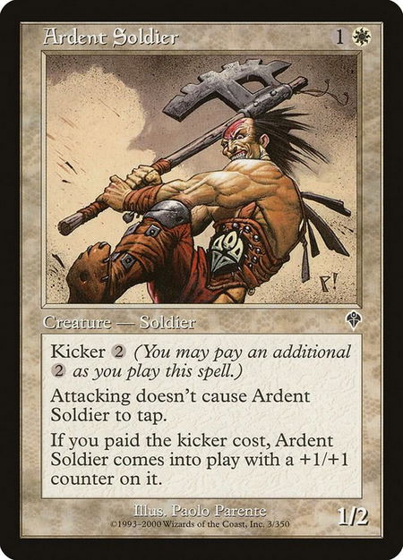 Ardent Soldier - Invasion Magic: The Gathering trading card
