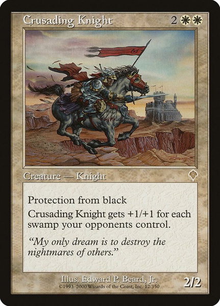 Crusading Knight trading card from Invasion Crusading Knight - Invasion Magic: The Gathering trading card