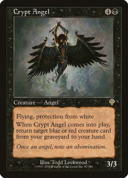 Crypt Angel trading card from Invasion Crypt Angel - Invasion Magic: The Gathering trading card