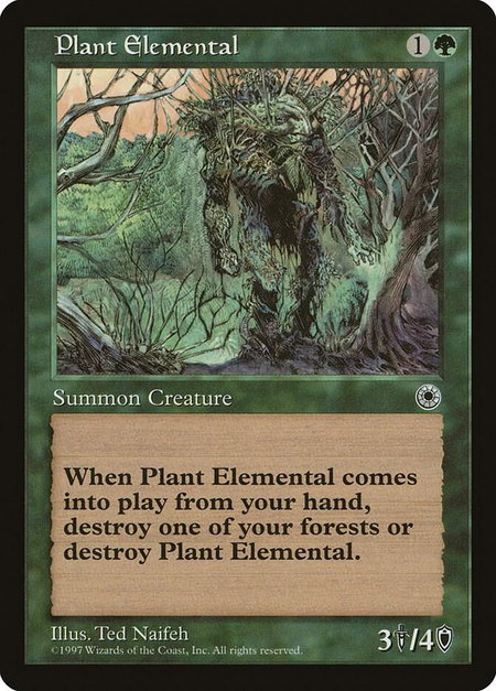 Plant Elemental - Portal Magic: The Gathering trading card