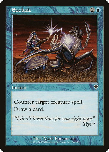 Exclude trading card from Invasion Exclude - Invasion Magic: The Gathering trading card