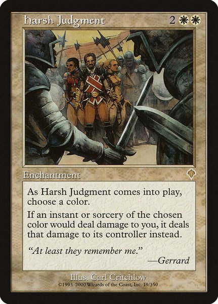 Harsh Judgment trading card from Invasion Harsh Judgment - Invasion Magic: The Gathering trading card
