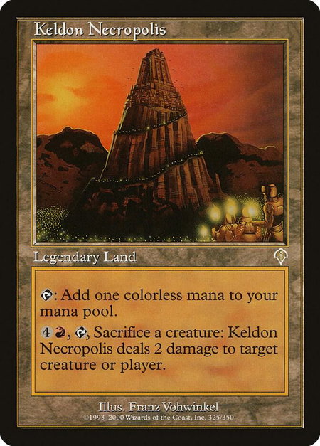 Keldon Necropolis trading card from Invasion Keldon Necropolis - Invasion Magic: The Gathering trading card