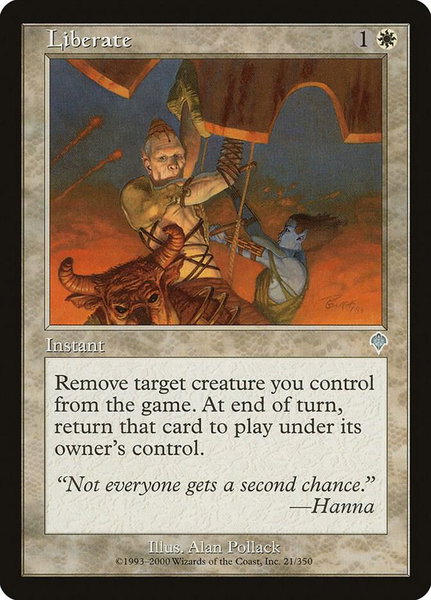 Liberate trading card from Invasion Liberate - Invasion Magic: The Gathering trading card