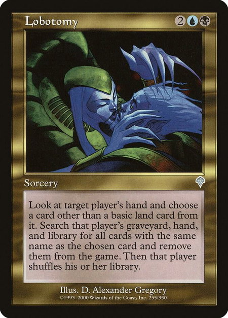Lobotomy - Invasion Magic: The Gathering trading card