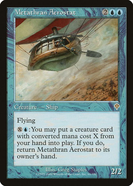 Metathran Aerostat trading card from Invasion Metathran Aerostat - Invasion Magic: The Gathering trading card