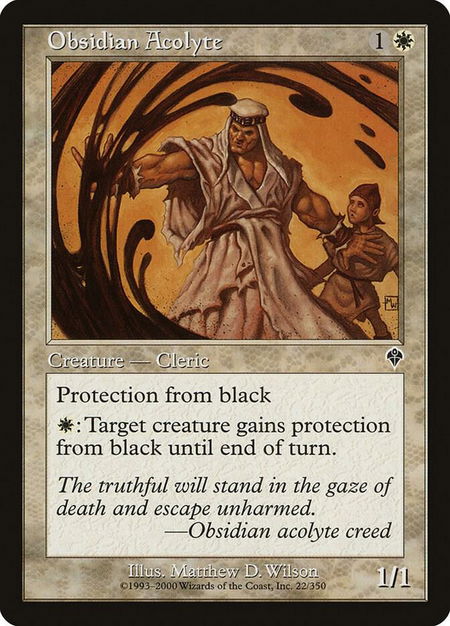 Obsidian Acolyte - Invasion Magic: The Gathering trading card