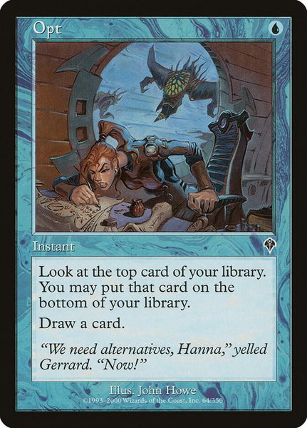 Opt trading card from Invasion Opt - Invasion Magic: The Gathering trading card