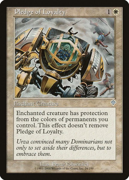 Pledge of Loyalty trading card from Invasion Pledge of Loyalty - Invasion Magic: The Gathering trading card