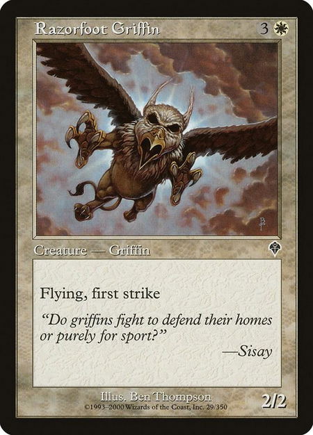 Razorfoot Griffin - Invasion Magic: The Gathering trading card