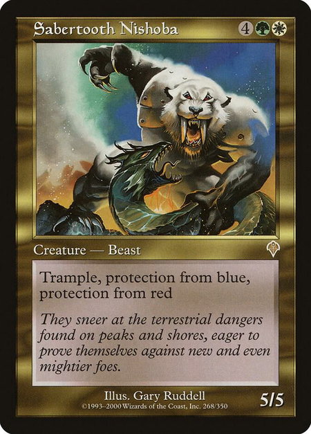 Sabertooth Nishoba - Invasion Magic: The Gathering trading card