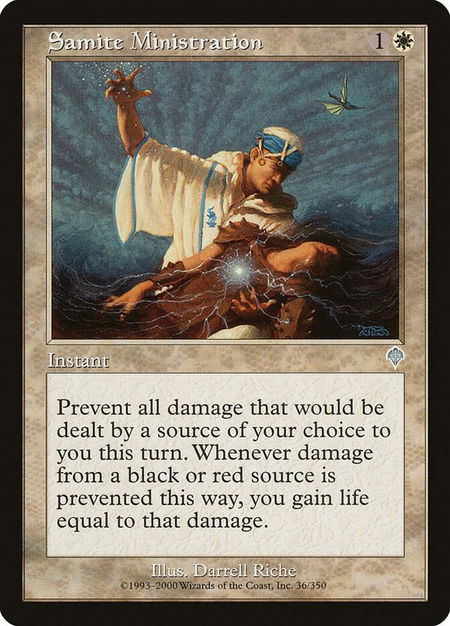 Samite Ministration - Invasion Magic: The Gathering trading card
