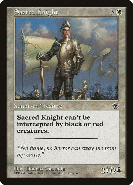 Sacred Knight trading card from Portal Sacred Knight - Portal Magic: The Gathering trading card