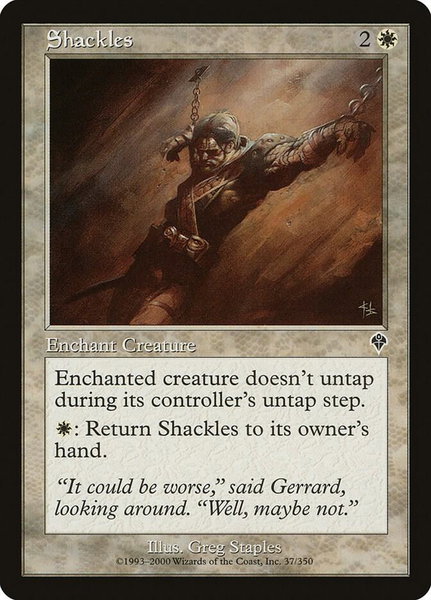 Shackles trading card from Invasion Shackles - Invasion Magic: The Gathering trading card