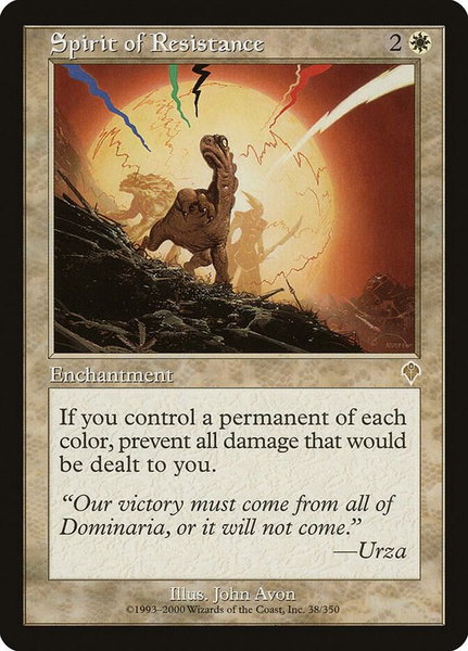 Spirit of Resistance trading card from Invasion Spirit of Resistance - Invasion Magic: The Gathering trading card