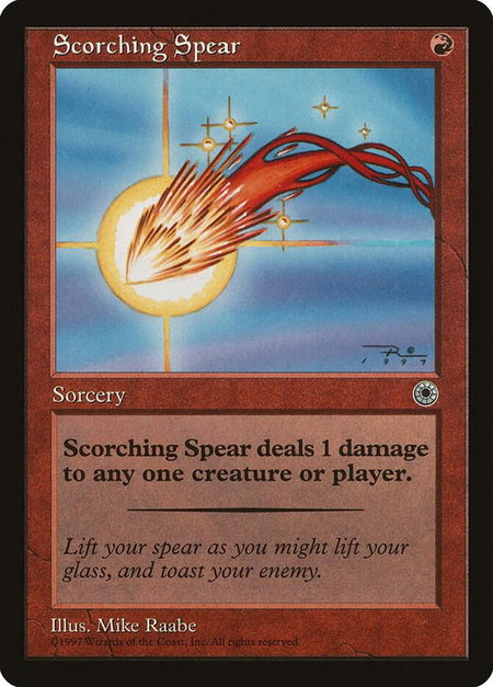 Scorching Spear - Portal Magic: The Gathering trading card