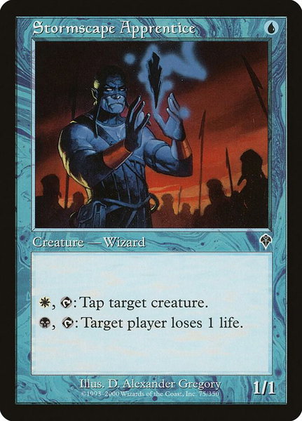 Stormscape Apprentice trading card from Invasion Stormscape Apprentice - Invasion Magic: The Gathering trading card