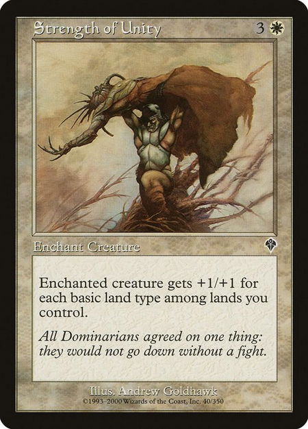 Strength of Unity - Invasion Magic: The Gathering trading card