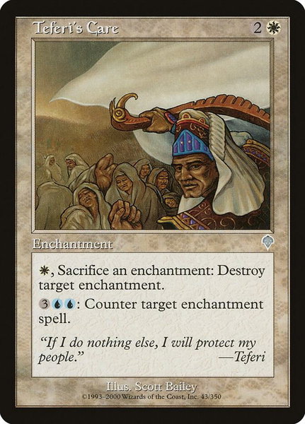 Teferi's Care trading card from Invasion Teferi's Care - Invasion Magic: The Gathering trading card