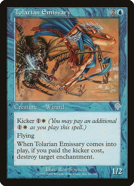 Tolarian Emissary trading card from Invasion Tolarian Emissary - Invasion Magic: The Gathering trading card