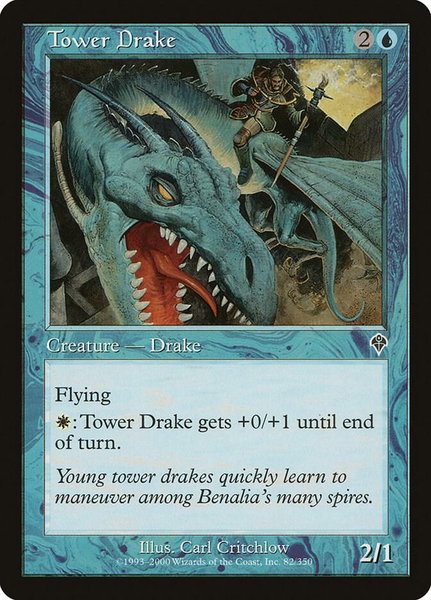 Tower Drake trading card from Invasion Tower Drake - Invasion Magic: The Gathering trading card
