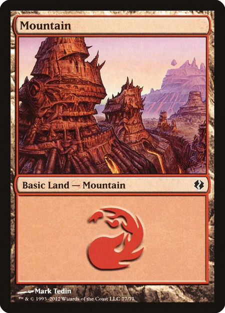 Mountain (77) - Duel Decks: Venser vs. Koth Magic: The Gathering trading card