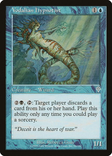 Vodalian Hypnotist trading card from Invasion Vodalian Hypnotist - Invasion Magic: The Gathering trading card