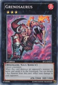 Grenosaurus trading card from Star Pack 2013 Grenosaurus - Star Pack 2013 YuGiOh trading card