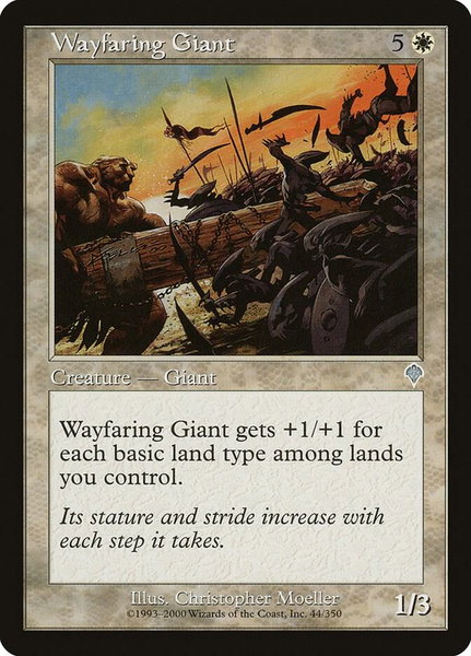 Wayfaring Giant trading card from Invasion Wayfaring Giant - Invasion Magic: The Gathering trading card