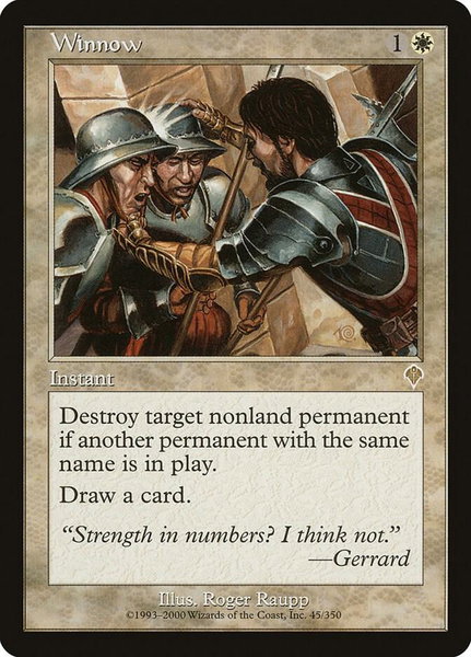 Winnow trading card from Invasion Winnow - Invasion Magic: The Gathering trading card