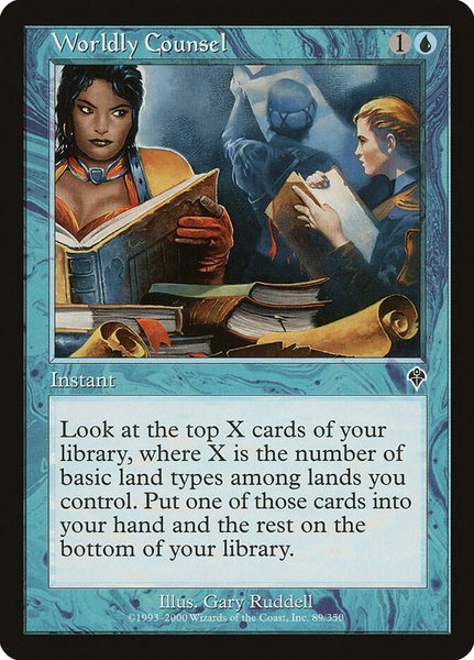 Worldly Counsel trading card from Invasion Worldly Counsel - Invasion Magic: The Gathering trading card