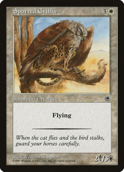 Spotted Griffin trading card from Portal Spotted Griffin - Portal Magic: The Gathering trading card