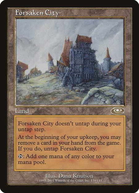 Forsaken City trading card from Planeshift Forsaken City - Planeshift Magic: The Gathering trading card