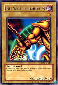 Right Arm of the Forbidden One - Retro Pack (RP01) #RP01-EN019 - Rare YuGiOh Trading Card