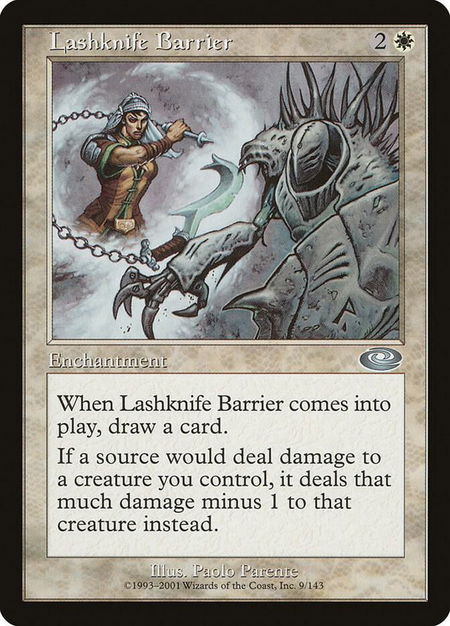 Lashknife Barrier - Planeshift Magic: The Gathering trading card