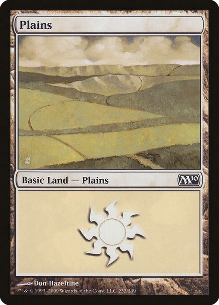 Plains (232) trading card from Magic 2010 (M10) Plains (232) - Magic 2010 (M10) Magic: The Gathering trading card