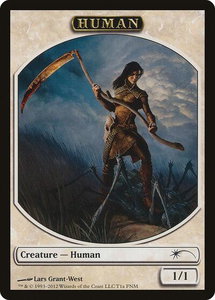 Human // Wolf Double-Sided Token - FNM Promos (FNM) #1a - Promo Magic: The Gathering Trading Card