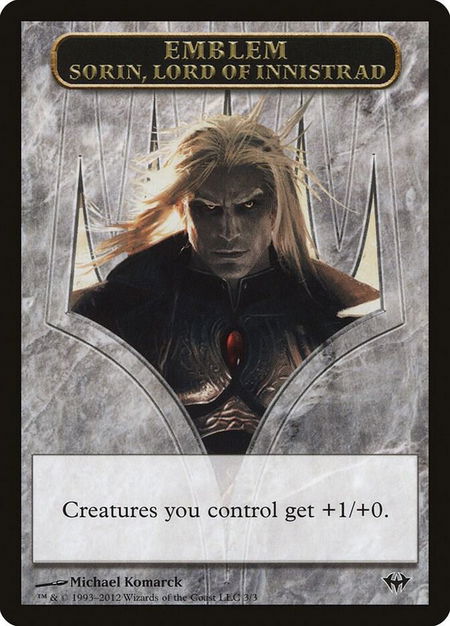 Emblem - Sorin, Lord of Innistrad - Dark Ascension Magic: The Gathering trading card