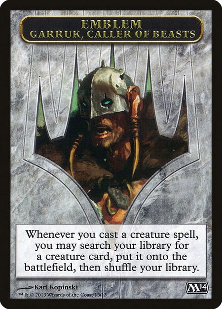 Emblem - Garruk, Caller of Beasts - Magic 2014 (M14) Magic: The Gathering trading card